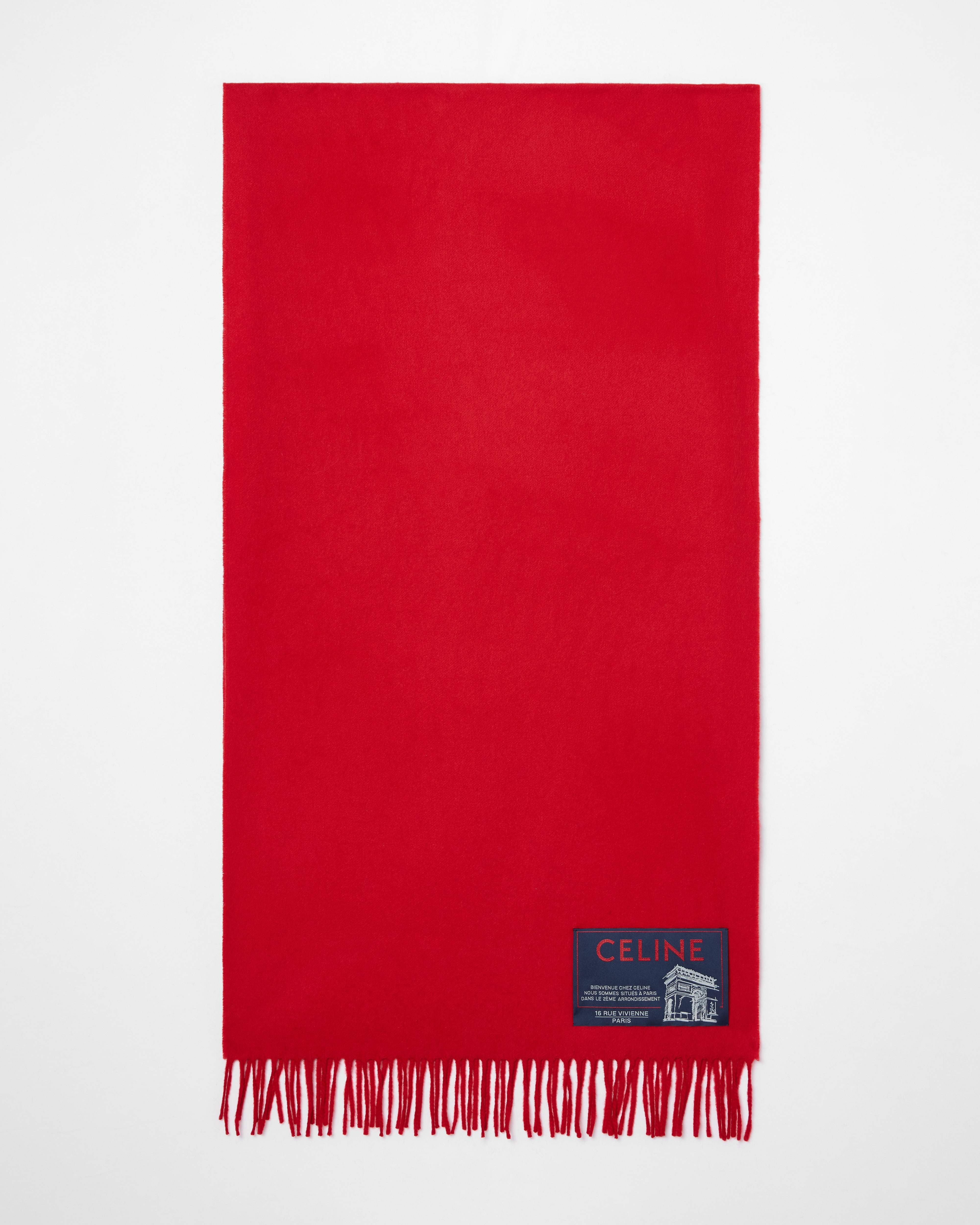 CASHMERE WOOL SCARF - LIPSTICK | CELINE